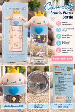 ๐ Adorable Sanrio Cinnamoroll Water Bottle โ 500 mL ๐๐