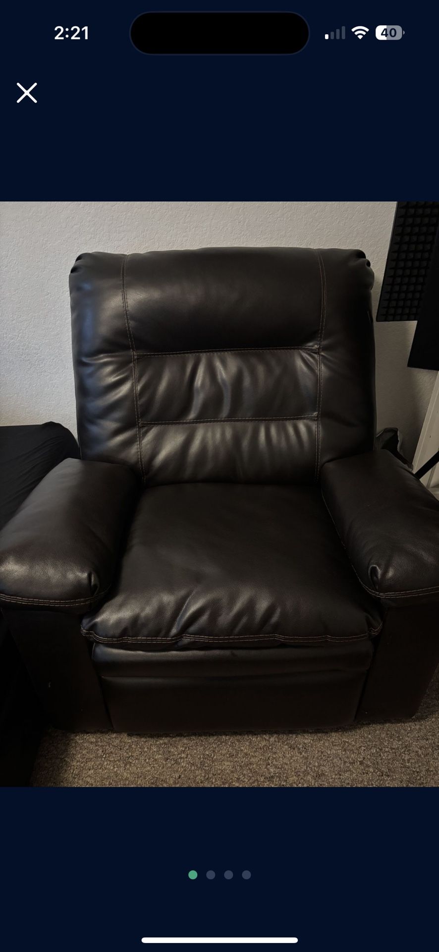 Brown Leather Recliner Couch