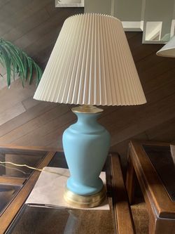 Vintage-Style Teal Ceramic Table Lamp - 30"