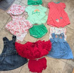 Baby Girl Clothing Bundle - Sizes vary from: 6-9, 9 & 6-12 months