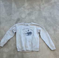 New England Graphic Gray Golden Hour Sweater