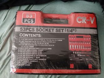 53 pc 1/4" socket set