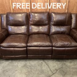 Electric Leather Recliner Couch - Free Delivery 