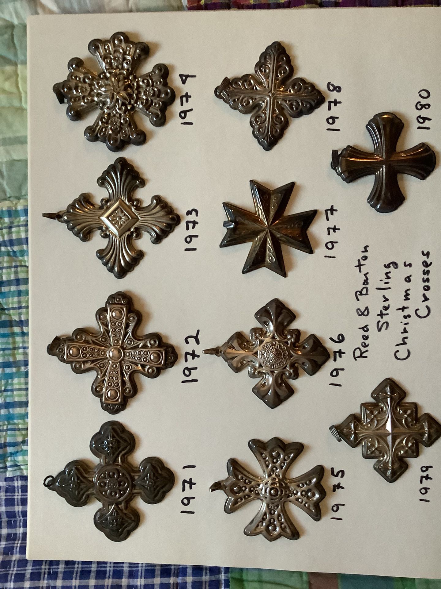 Reed Barton Limited Editions Sterling silver Christmas Crosses