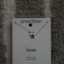 Unwritten Starfish Pendant Sterling Silver Cable Chain 18" Necklace