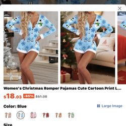  Christmas Romper for Women V Neck Long Sleeve One Piece Pajamas with Fur Xmas ❄️⛄️ Print Shorts Jumpsuit