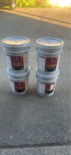 Sherwin Super Deck Exterior Stain - Cedar Toner is the color. $130 5g bucket