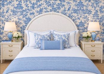 Vintage faux bamboo coastal style headboard queen by Broyhill