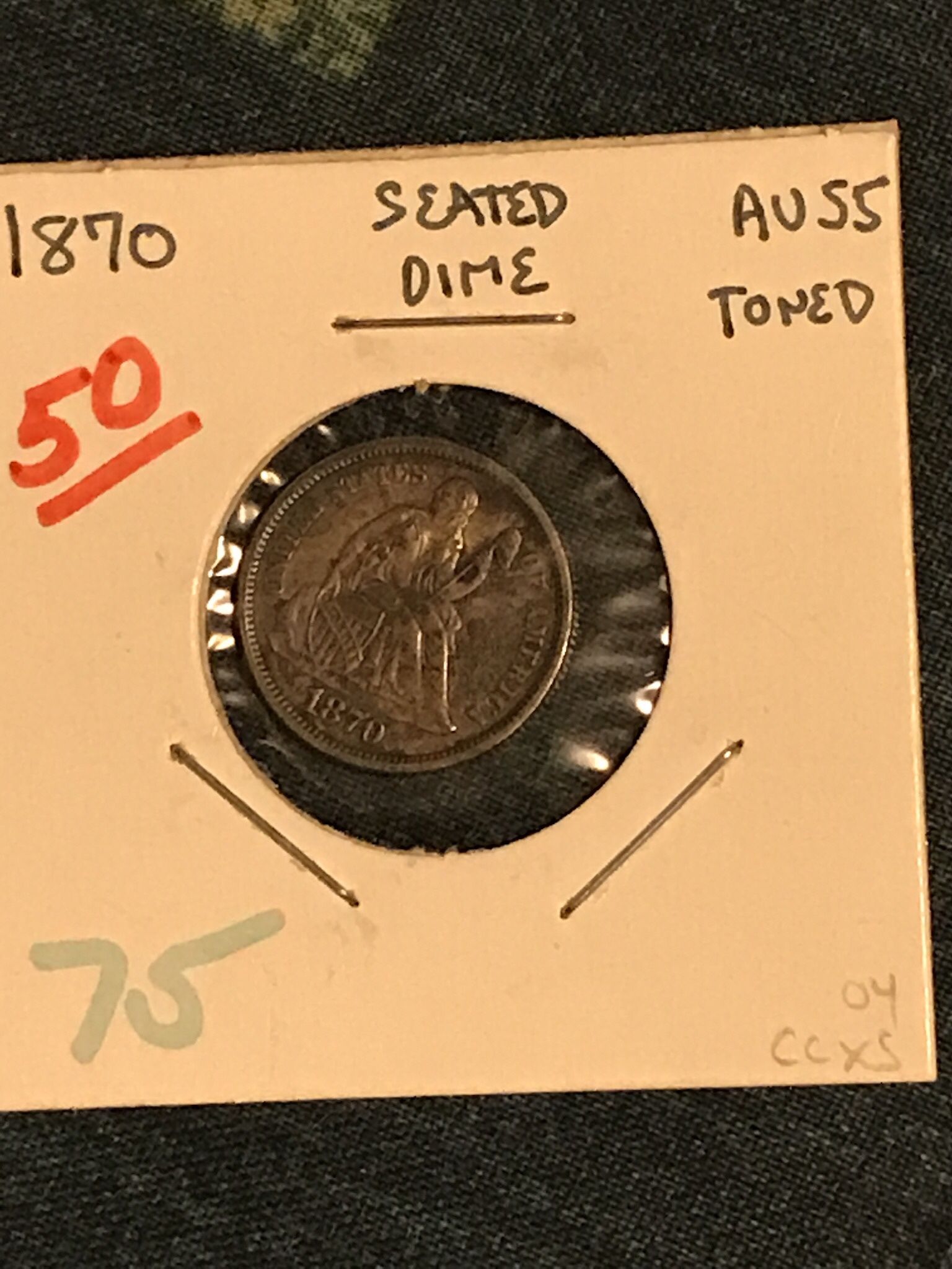 1870 Seated Liberty Dime Nice Toned