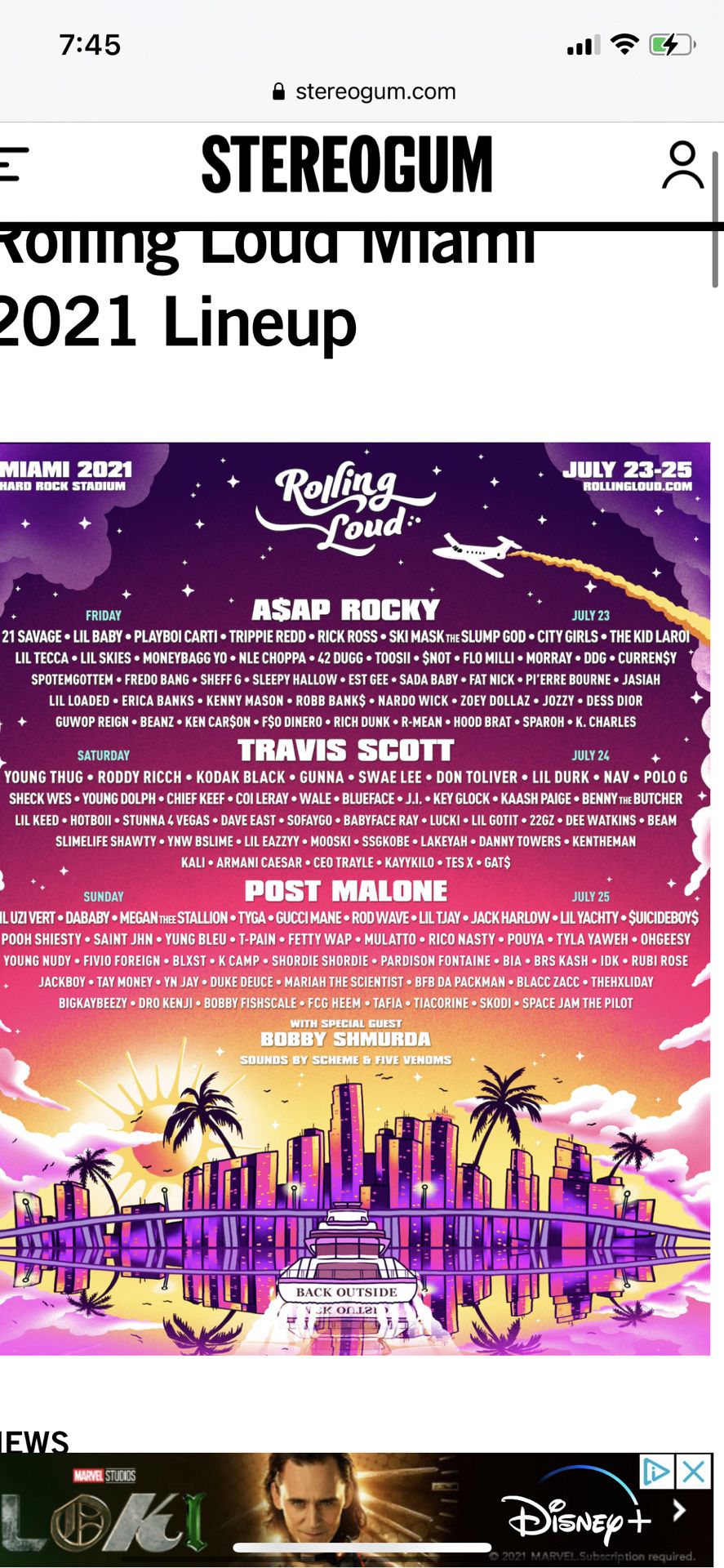 Rolling Loud Miami GA+ Ticket 