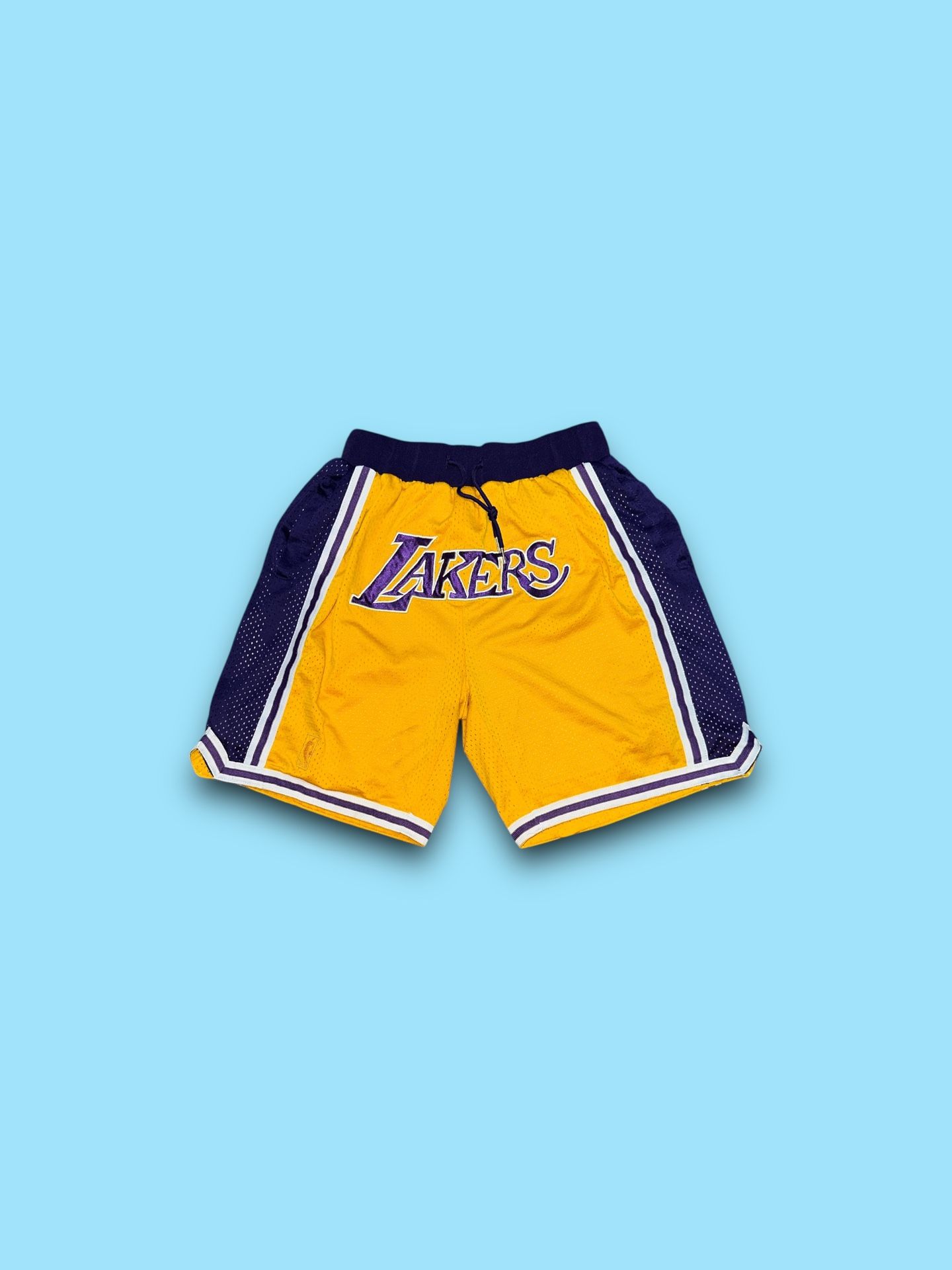 LA Lakers NBA Just Don mesh shorts gold mens XL