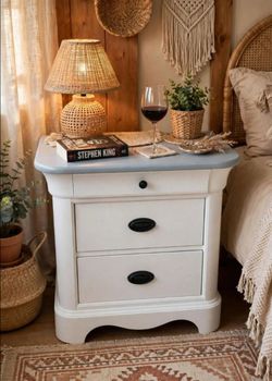 Real Wood White Night Stand Super Sturdy