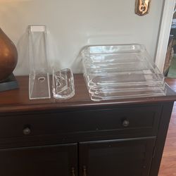 Clear Desk Organization Set