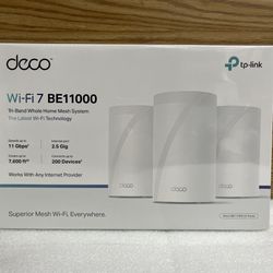 TP Link - Deco BE11000 Whole Home Mesh Wi-Fi 7 System (3-Pack) - White