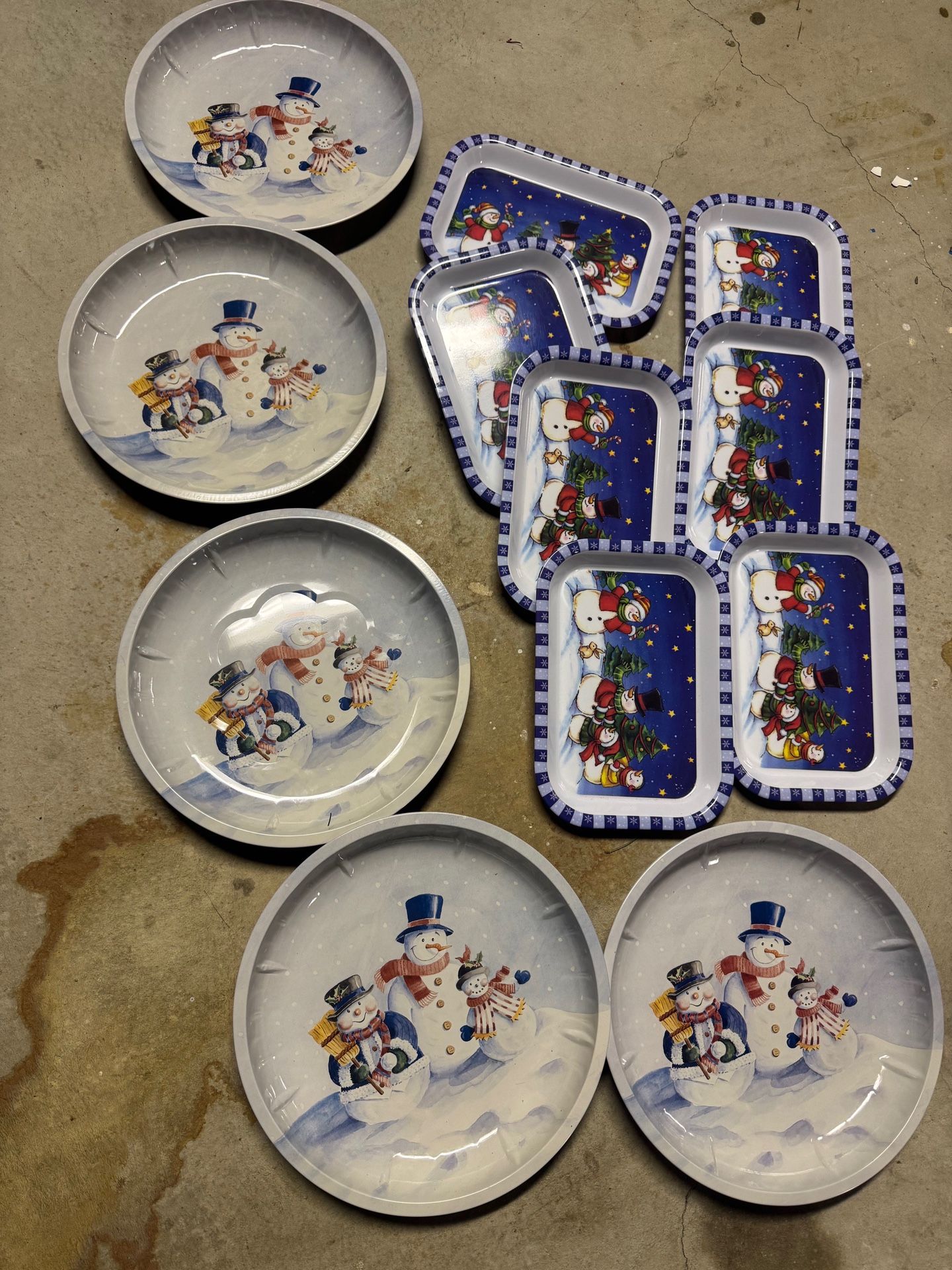 New Christmas snowman hone decor bundle tray dish