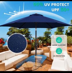 Patio Umbrella / Sun Shade, 7.5ft, Navy Blue - Brand New
