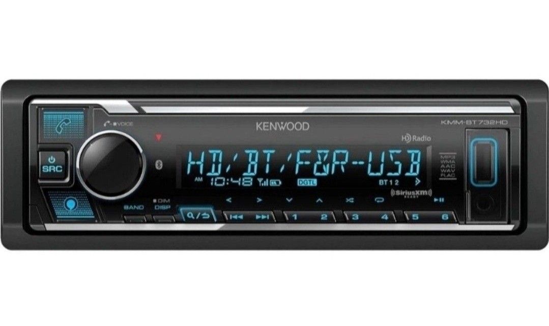 KENWOOD KMM-BT732HD Bluetooth Car Stereo with USB Port, AM/FM Radio, MP3 Player, Multi Color LCD, HD Radio, Detachable Face, Built in Amazon Alexa, Co