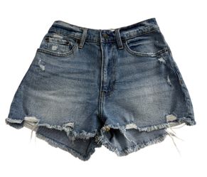 ABERCROMBIE & FITCH Curve Love High Rise Distressed Denim Shorts Size 25/0