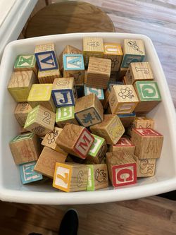 Vintage Alphabet Blocks And Building Blocks