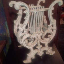 Harp style Sheet Music Rack - Delightful white cast aluminum - Stylish form for music room, home or office - lightweight yet rugged