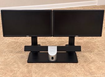 Dual Dell 24-Inch Monitors with Dell Dual-Monitor Stand – $125 OBO