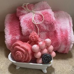 Hand Died Homemade Towel Soap Sets