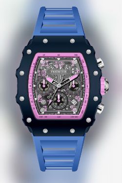Invicta Racing Valxor Chronograph Date Gray/Pink Dial Blue Strap 40mm