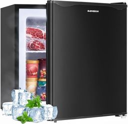 1.1 Cu.ft Upright Mini Freezer for Dorms Apartment Black Compact Freezer with Removable Shelf, Energy Saving Small Freezer Reversible Door, Low Noise 
