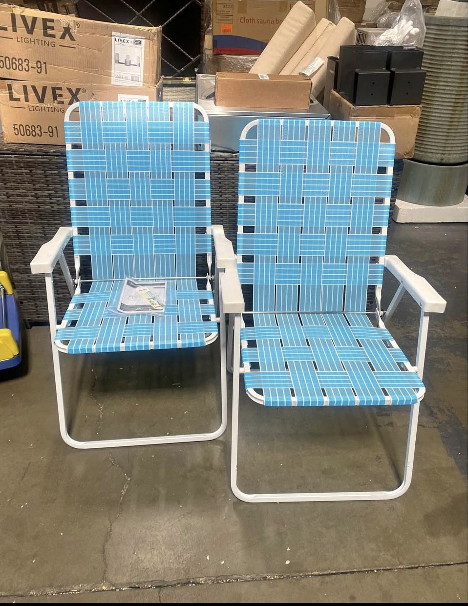 New Outsunny Set of 2 Patio Folding Chairs, Classic Outdoor Camping Chairs, Portable Lawn Chair Set