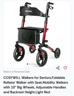COSYWILL Foldable Rollator Walker with Seat