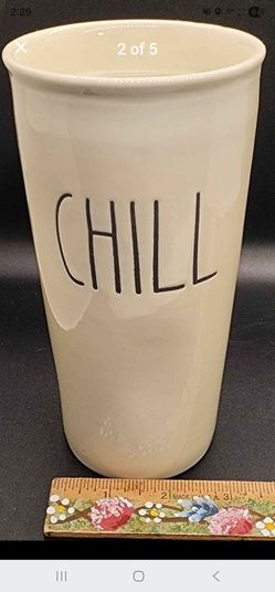 Rae Dunn CHILL ceramic tumbler