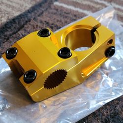 NEW Bicycle Bmx Threadless Stem Gold