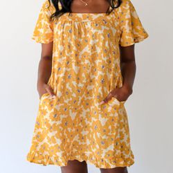 Hudson Gray | Dress Up | Mustard Floral Mini Dress | *NEW* With Tags | Size M