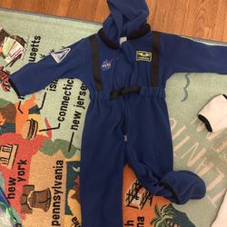 Astronaut Fleece Hooded Jumpsuit Size 2T, Blue