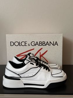 Dolce & Gabbana White Leather Low-Top Sneakers