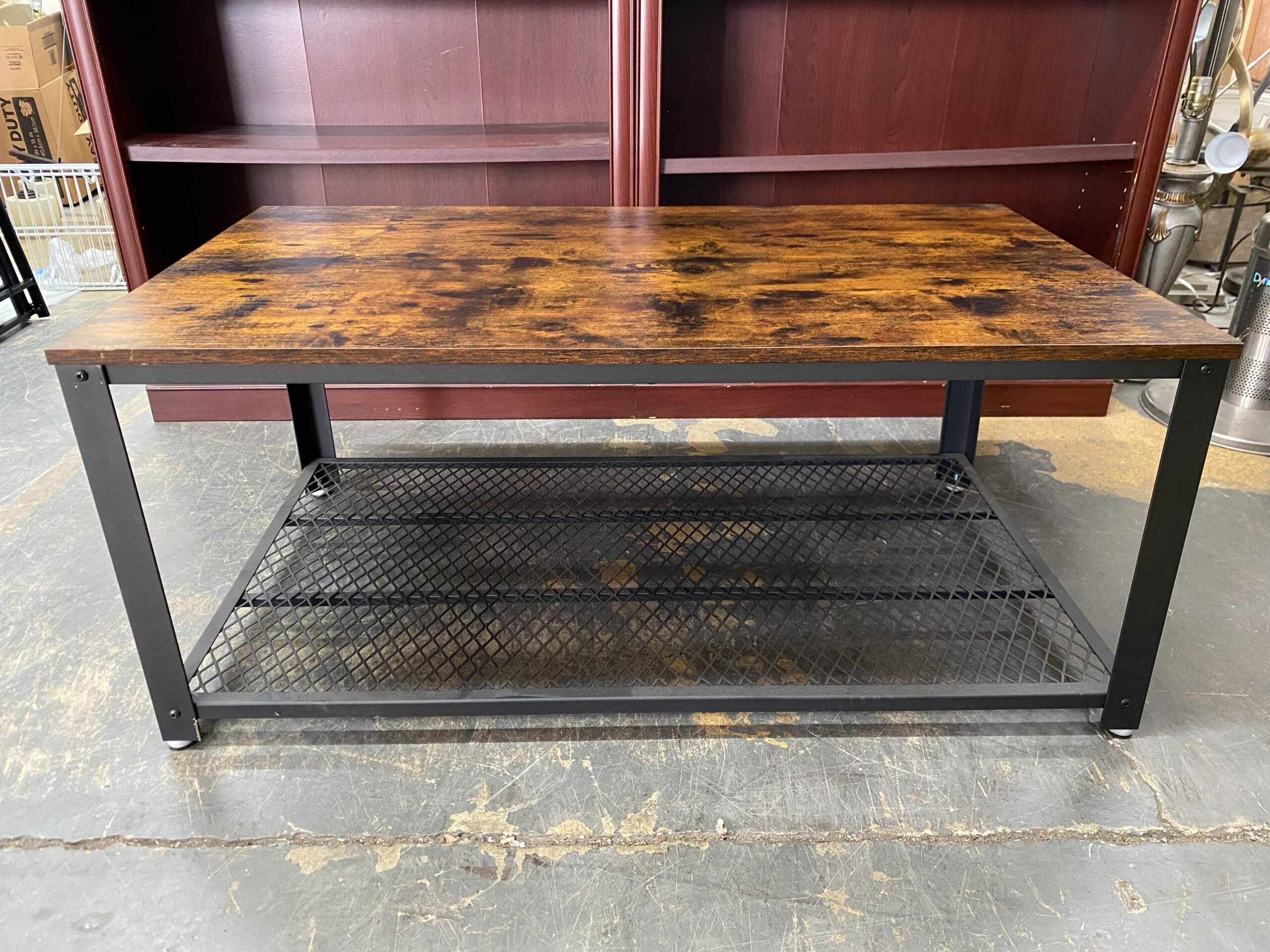 Industrial Metal & Wood Coffee Table
