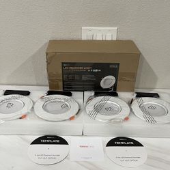 New open box TORCHSTAR 6 Inch Gimbal LED Recessed Lighting with Junction Box, Pack Of 4, 13.5W IC Rated Air Tight Directional Swivel Downlight, CR190+