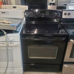 Electric Stove Black GE Width 30 Inches 