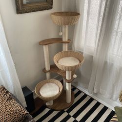 Hand Stained Walnut Cat Tree