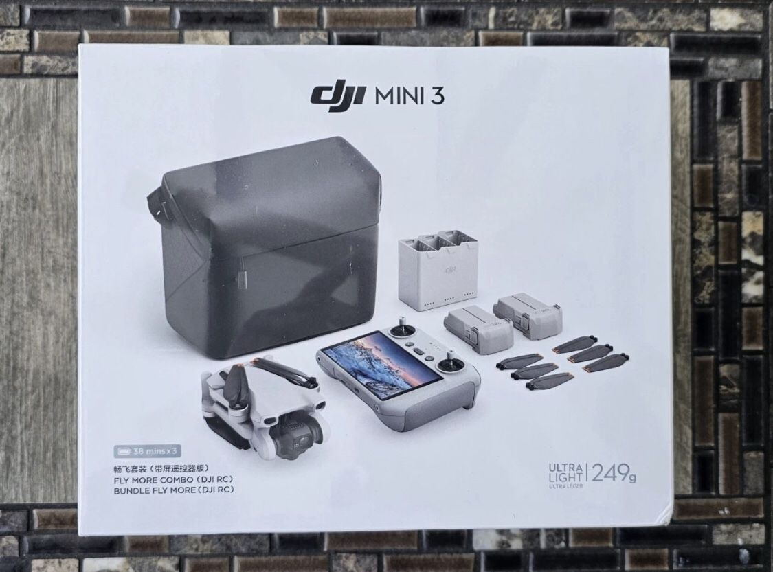 DJI mini 3 fly more combo drone and built in screen remote controller