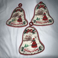 Vintage potholder Holidays at home Lot (3) A015