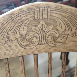 Antique Natural Wood Rocker with Beautiful Carving 