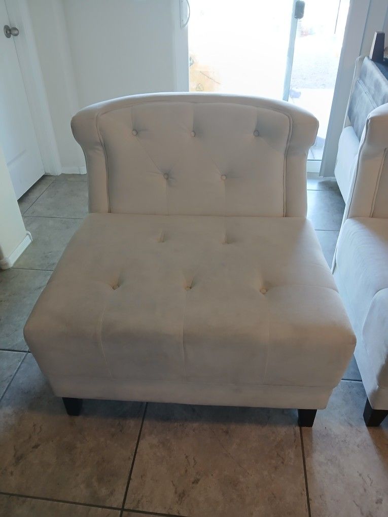 White Suede Style Couches