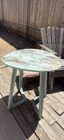 Outdoor Wood Blue Tables
