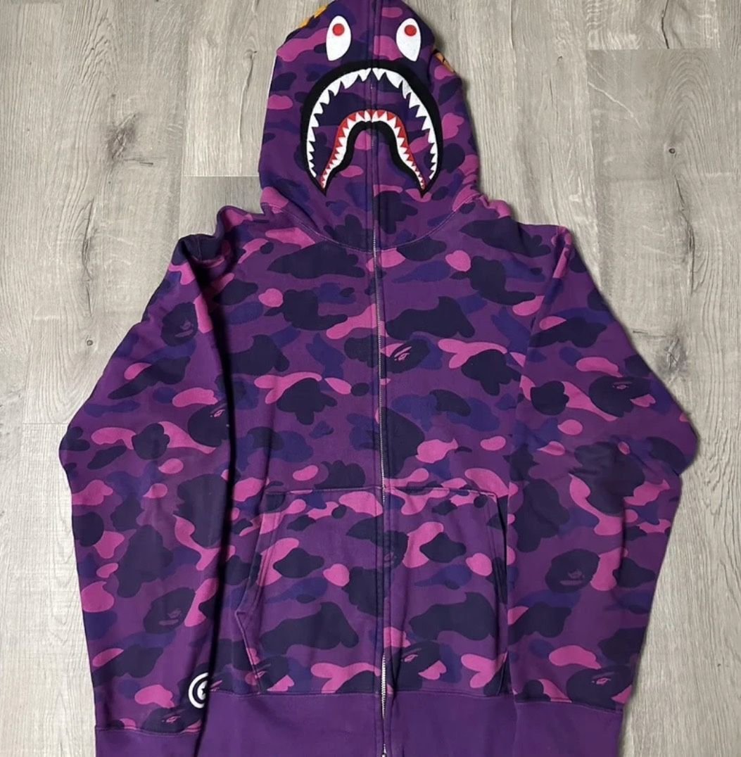 Bape Hoodie Zip-Up Purple