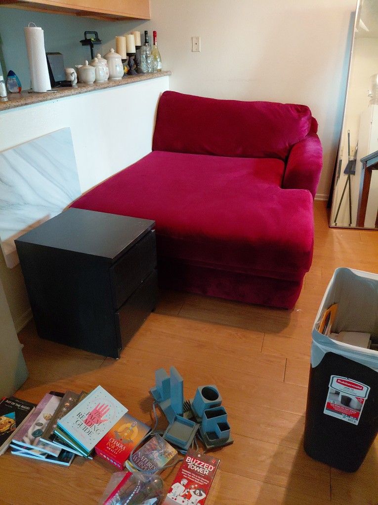 Free big red couch.
