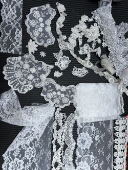 Vintage Lace And Trims Scraps Can Be Used For A Unique Project DIY Fabric Lace Vintage Pieces 