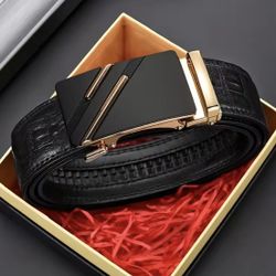 Men belt Leather Belt Metal Alloy Automatic Buckle Brand Luxury Design Waist Belts for Men Strap Male