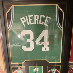 Paul Pierce Signed & Framed Celtics Jersey 