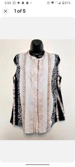 APT.9 WOMENS SLEEVELESS BUTTON UP TOP SIZE PL